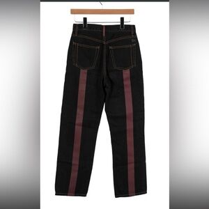 Still Here burgundy Childhood Jean in Washed Black with Red Stripe Size 28